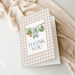 Locally Grown Neutral Beige Gingham Thank You