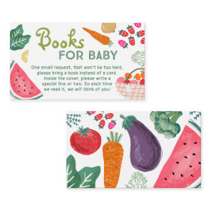 Locally Grown Organic Baby Shower Books for Baby Enclosure Card