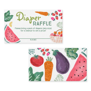 Locally Grown Organic Baby Shower Diaper Raffle Enclosure Card