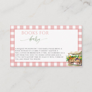 Locally Grown Pink Baby girl Shower books for baby Enclosure Card