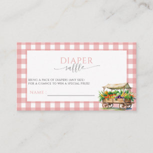 Locally Grown Pink Baby girl Shower Diaper Raffle Enclosure Card