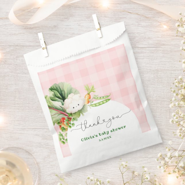 Locally grown pink girl baby shower thank you favor bag (Clipped)