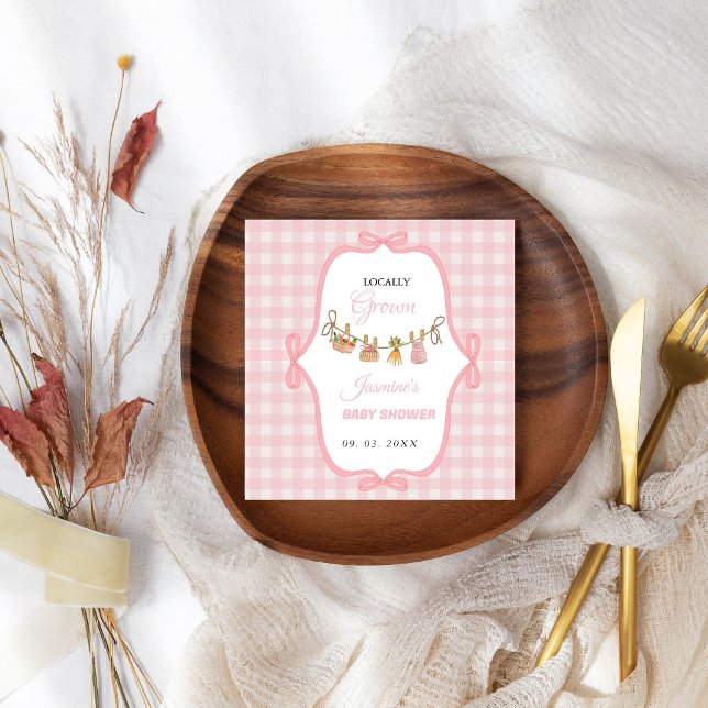Locally grown Pink girlbaby shower  Baby sprinkle  Napkins (Creator Uploaded)