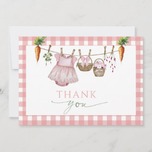 Locally Grown pink Market Baby Shower Thank You  Card
