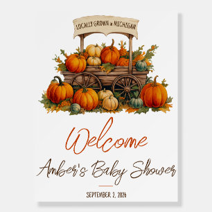 Locally Grown, Pumpkin Farmer's Market Baby Shower Foam Board