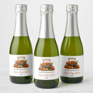 Locally Grown, Pumpkin Farmer's Market Baby Shower Sparkling Wine Label