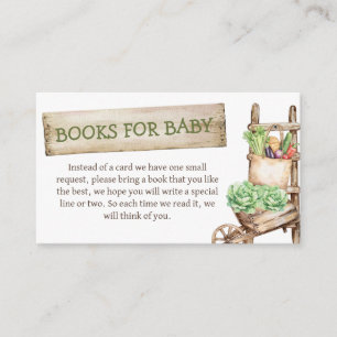 Locally Grown Rustic Baby Shower Books for Baby Enclosure Card