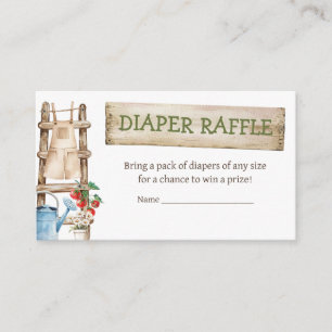 Locally Grown Rustic Baby Shower Diaper Raffle Enclosure Card