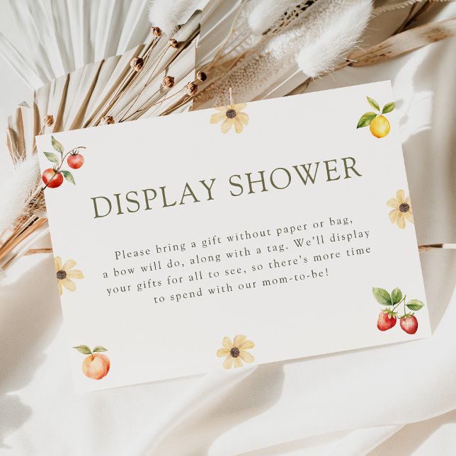 Locally Grown Rustic Baby Shower Display Shower  Enclosure Card (Creator Uploaded)