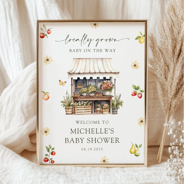 Locally Grown Rustic Boho Baby Shower Welcome Sign (Creator Uploaded)