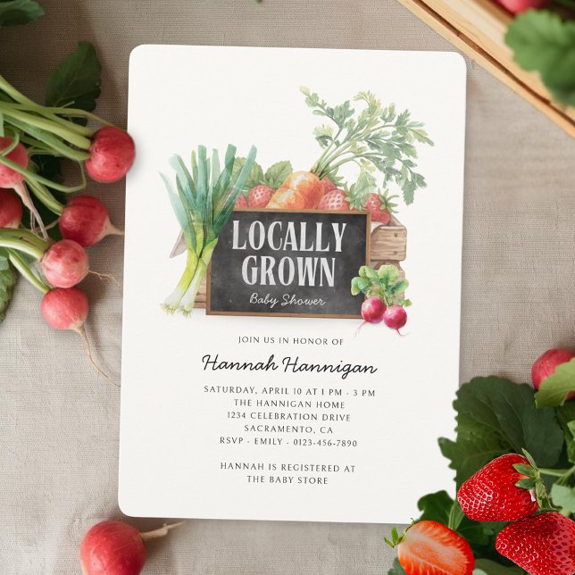 Locally Grown Rustic Farmer's Market Baby Shower Invitation (Creator Uploaded)