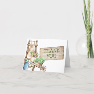 Locally Grown Rustic Market Baby Shower Letterpress Thank You Card