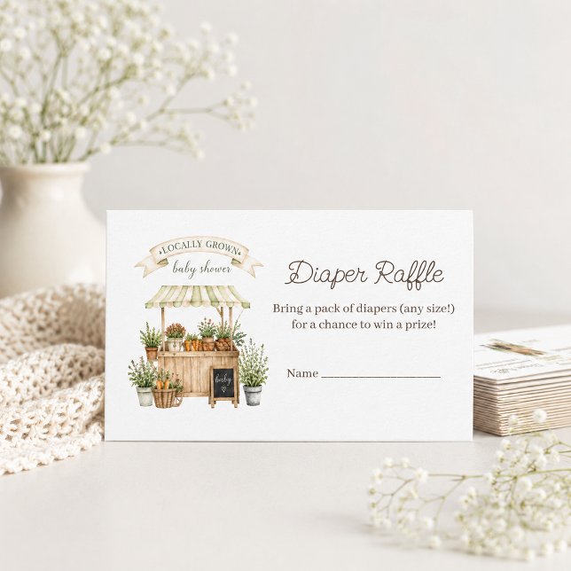 Locally Grown Sage Farmers Market Diaper Raffle Enclosure Card (Creator Uploaded)