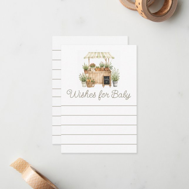 Locally Grown Sage Farmers Market Wishes for Baby Note Card (Front/Back In Situ)