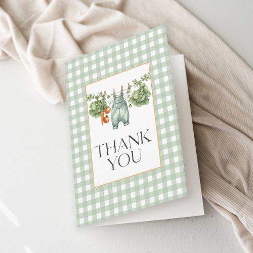 Locally Grown Sage Green Gingham Thank You
