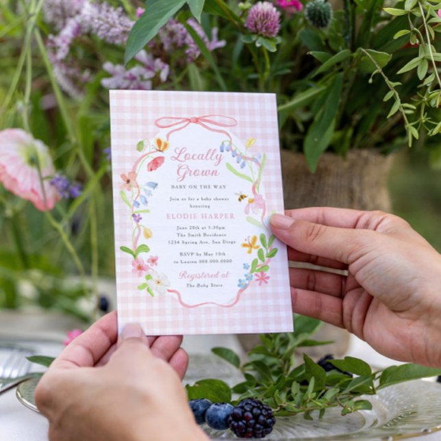 Locally Grown Spring Floral Baby Shower Invitation (Creator Uploaded)