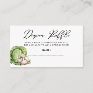 LOCALLY GROWN THEME - DIAPER RAFFLE - BLACK ENCLOSURE CARD