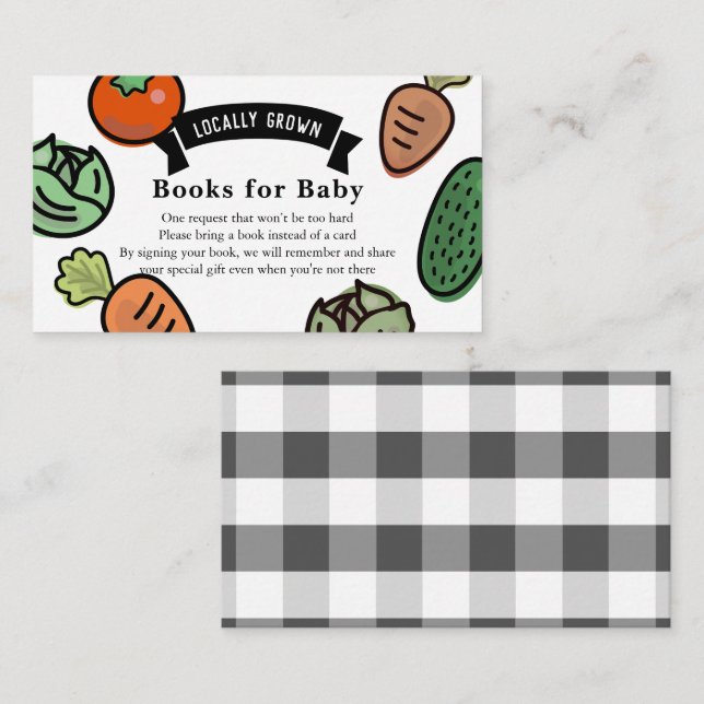 Locally Grown Vegetable White Books for Baby Enclosure Card (Front/Back)
