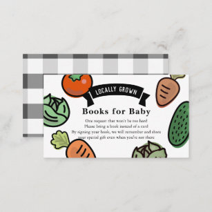 Locally Grown Vegetable White Books for Baby Enclosure Card