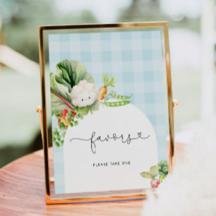 Locally grown vegetables blue baby shower Favors Poster