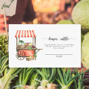 Locally grown vegetables cart - diaper raffle  enclosure card
