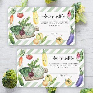 Locally grown vegetables - diaper raffle ticket enclosure card