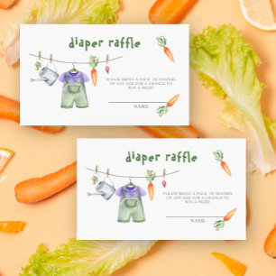 Locally grown vegetables - diaper raffle ticket enclosure card
