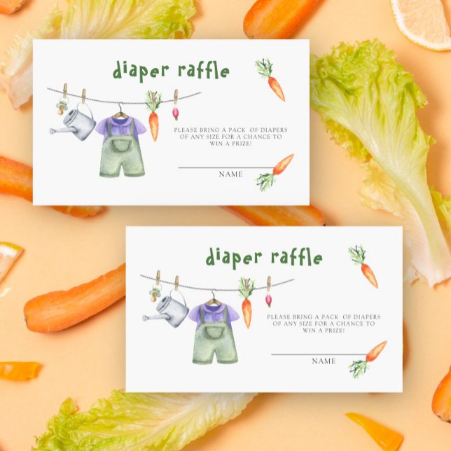 Locally grown vegetables - diaper raffle ticket enclosure card (Creator Uploaded)