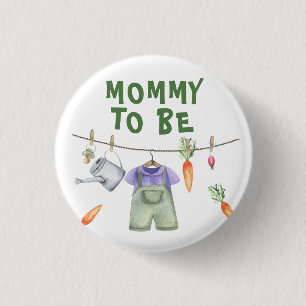 Locally grown vegetables Mommy to be Button