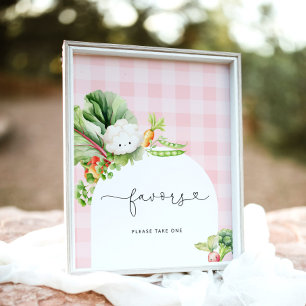 Locally grown vegetables pink baby shower Favors Poster