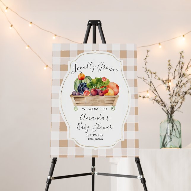 Locally Grown Veggies Farmer Market Baby Shower Foam Board (In Situ (Stand))