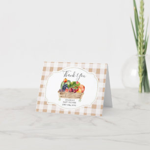 Locally Grown Veggies Farmer Market Baby Shower Letterpress Thank You Card