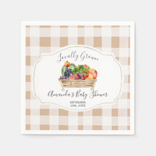 Locally Grown Veggies Farmer Market Baby Shower Napkins