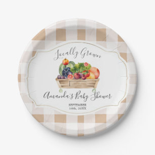 Locally Grown Veggies Farmer Market Baby Shower Paper Plates