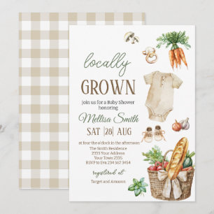 Locally Grown Veggies Farmers Market Baby Shower Invitation