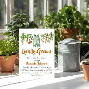 Locally Grown Vintage Farm Garden Baby Shower Invitation