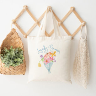 Locally Grown Whimsical Watercolor Bouquet Tote Bag