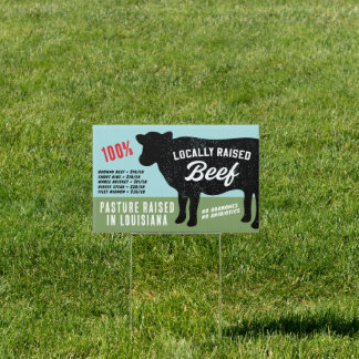Locally Raised Beef Sign