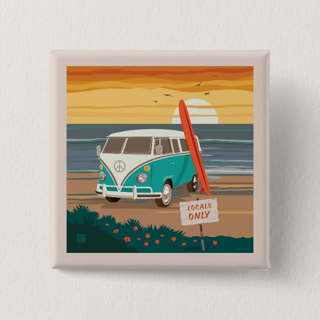 Locals Only | VW Surf Van Button (Front)