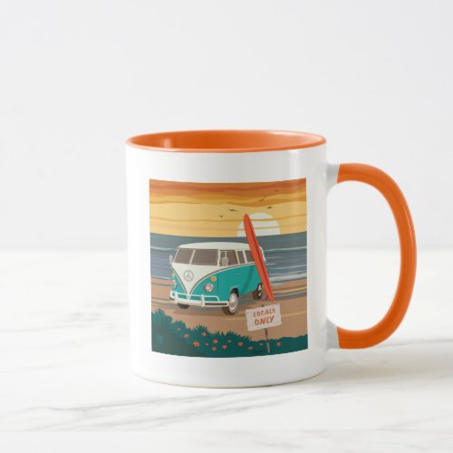 Locals Only  VW Surf Van Mug