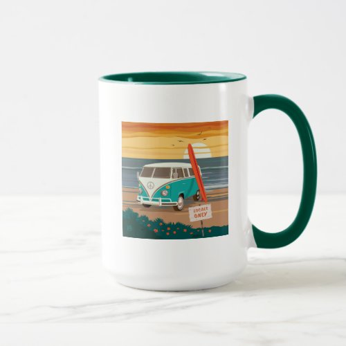 Locals Only  VW Surf Van Mug