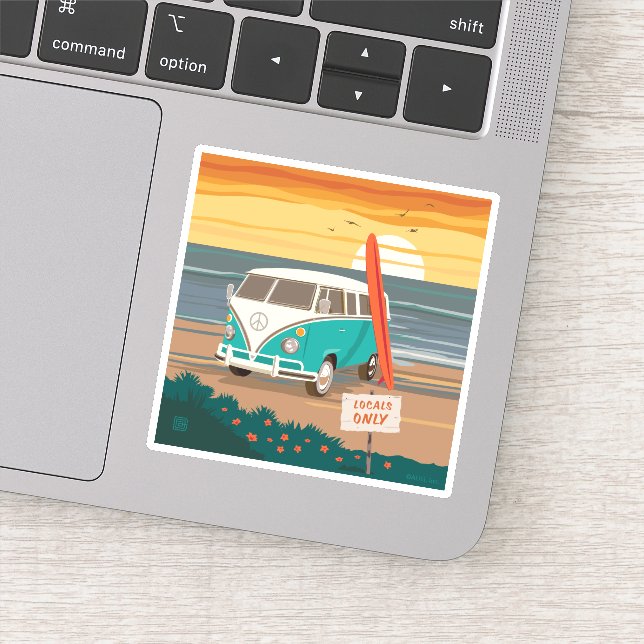 Locals Only | VW Surf Van Sticker (Detail)