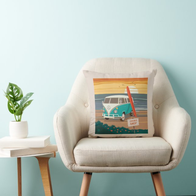 Locals Only | VW Surf Van Throw Pillow (Chair)