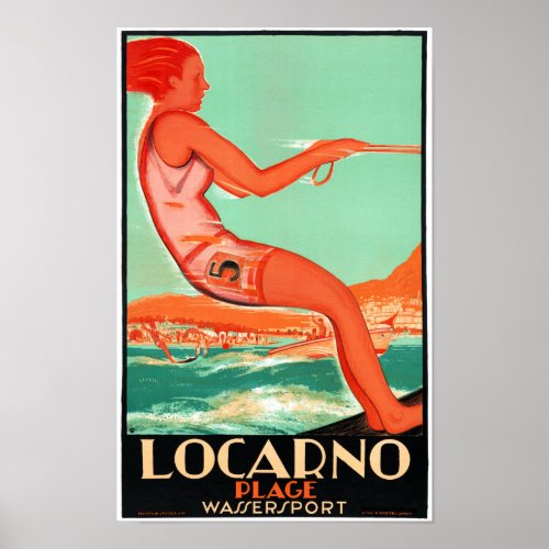 Locarno Switzerland Vintage Poster Restored