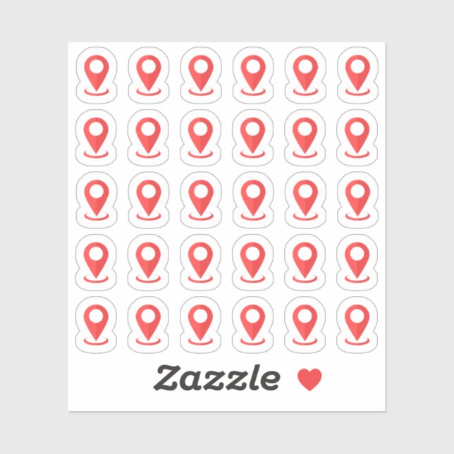 Location Marker Travelling Trip Route Map Planner Sticker (Sheet)