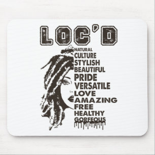 Loc'd Hair Black Queen Black History Month Afro Wo Mouse Pad