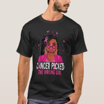 Loc'd Hair Black Woman African Cancer Picked Breas T-Shirt