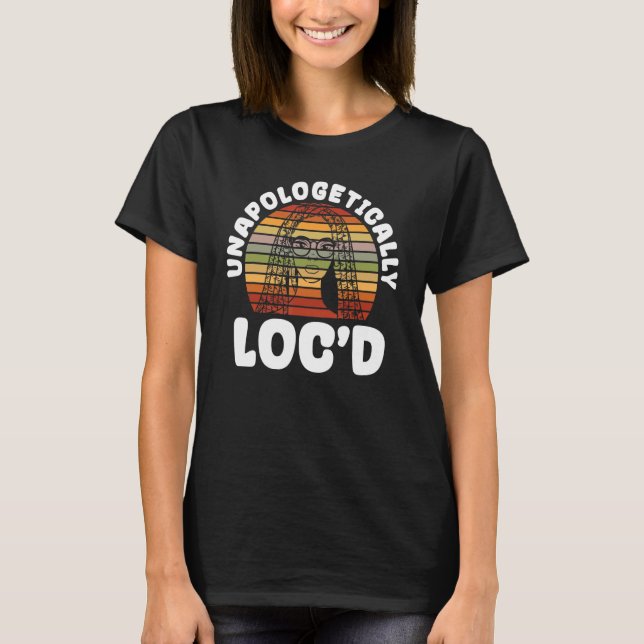 Loc'd Up Afro Hair Black American African Girl T-Shirt (Front)