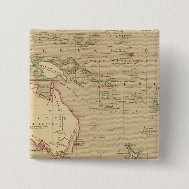L'Oceanie en 1841 Pinback Button (Front)