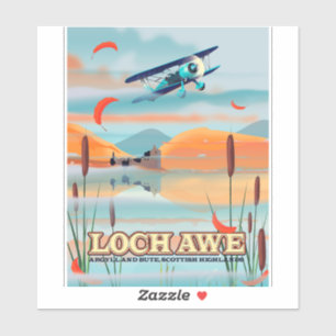 Loch Awe Scotland travel poster Sticker